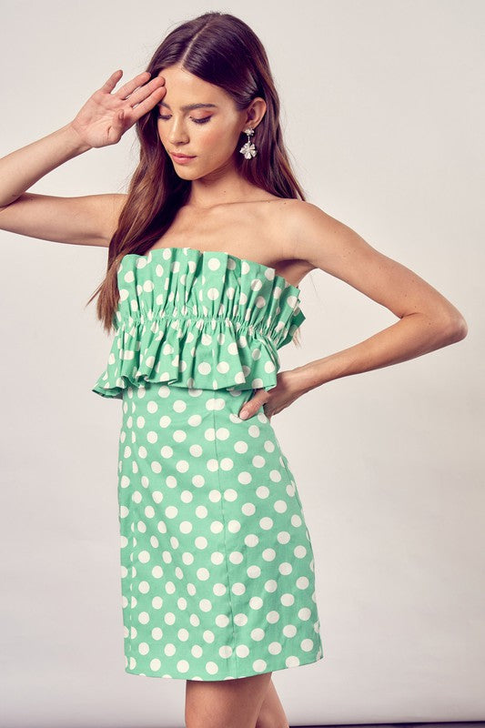 Alway24 Ruffle Polka Dot Dress - Always24