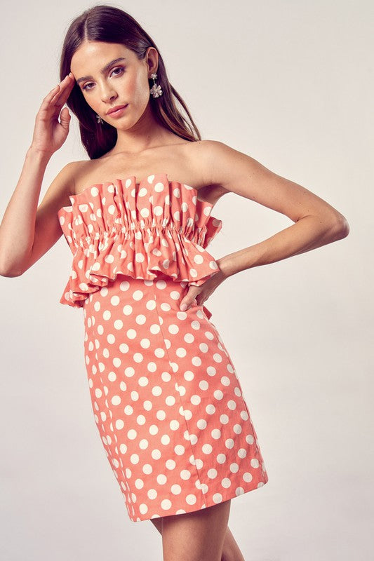 Alway24 Ruffle Polka Dot Dress