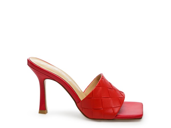 High Heeled Woven Square Toe Sandal - Elegant Summer Style - ShoeEmpire