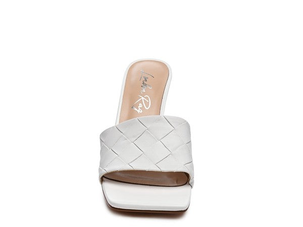 High Heeled Woven Square Toe Sandal - Elegant Summer Style - ShoeEmpire
