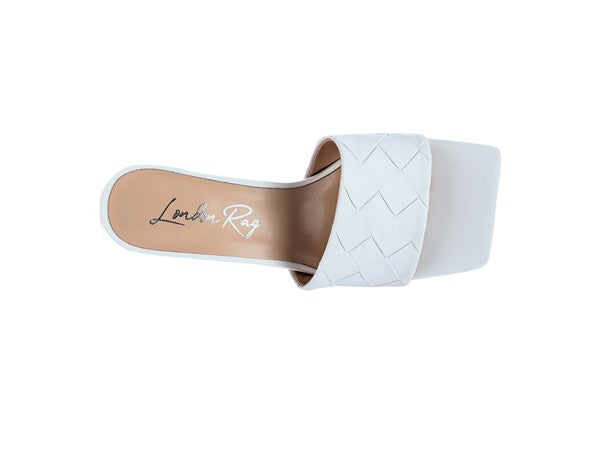 High Heeled Woven Square Toe Sandal - Elegant Summer Style - ShoeEmpire