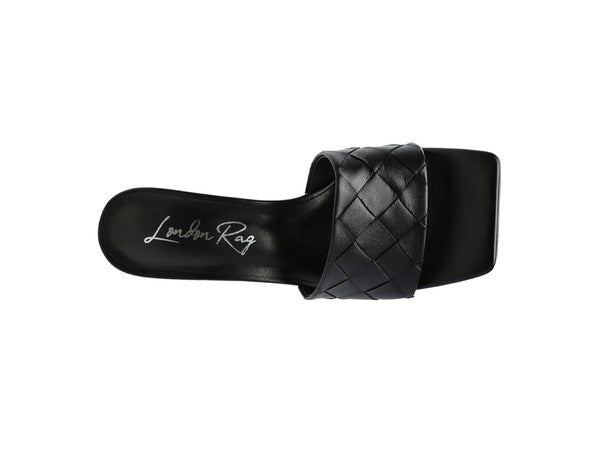 High Heeled Woven Square Toe Sandal - Elegant Summer Style - ShoeEmpire