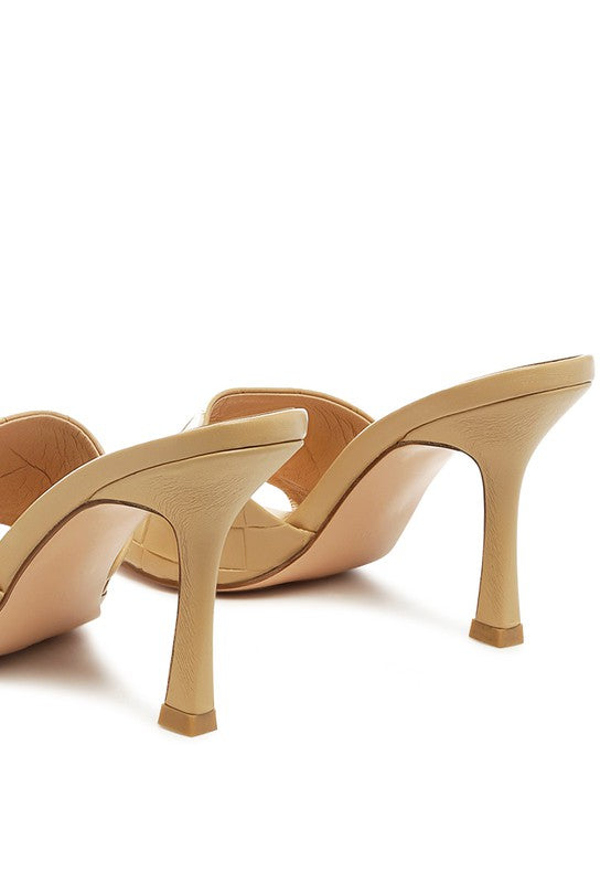 High Heeled Woven Square Toe Sandal - Elegant Summer Style - ShoeEmpire
