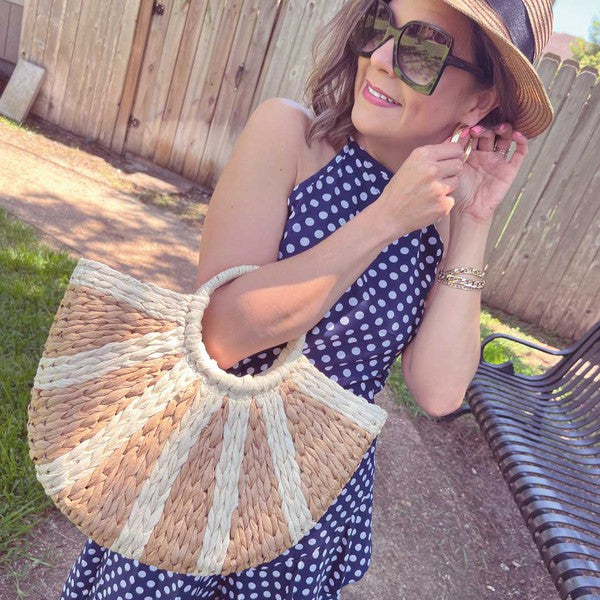 Sunset Beach Bag - Stylish & Spacious Straw Tote for Endless Wanders