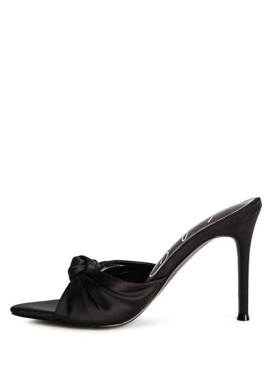 Always24 FIRST CRUSH SATIN KNOT HIGH HEELED SANDALS