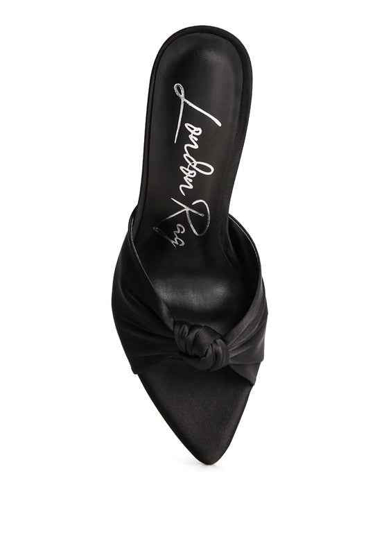 Always24 FIRST CRUSH SATIN KNOT HIGH HEELED SANDALS