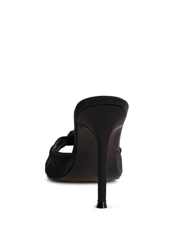 Always24 FIRST CRUSH SATIN KNOT HIGH HEELED SANDALS