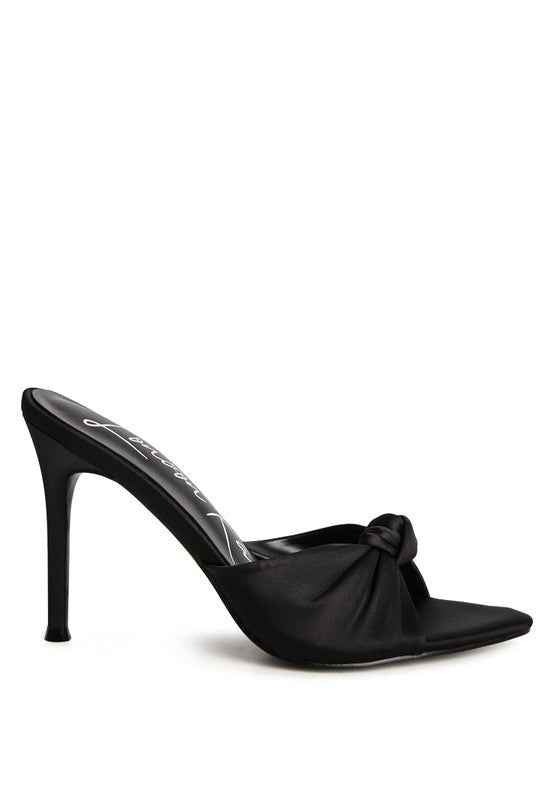 Always24 FIRST CRUSH SATIN KNOT HIGH HEELED SANDALS