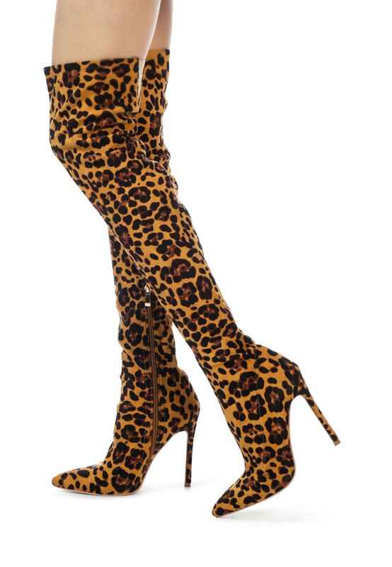 Always24 Vegan Leather The Knee Block Heeled Boots
