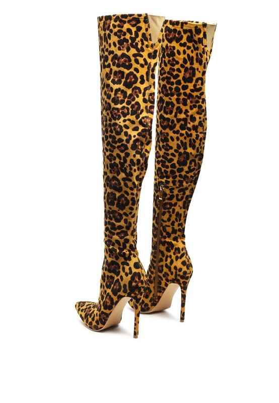 Always24 Vegan Leather The Knee Block Heeled Boots