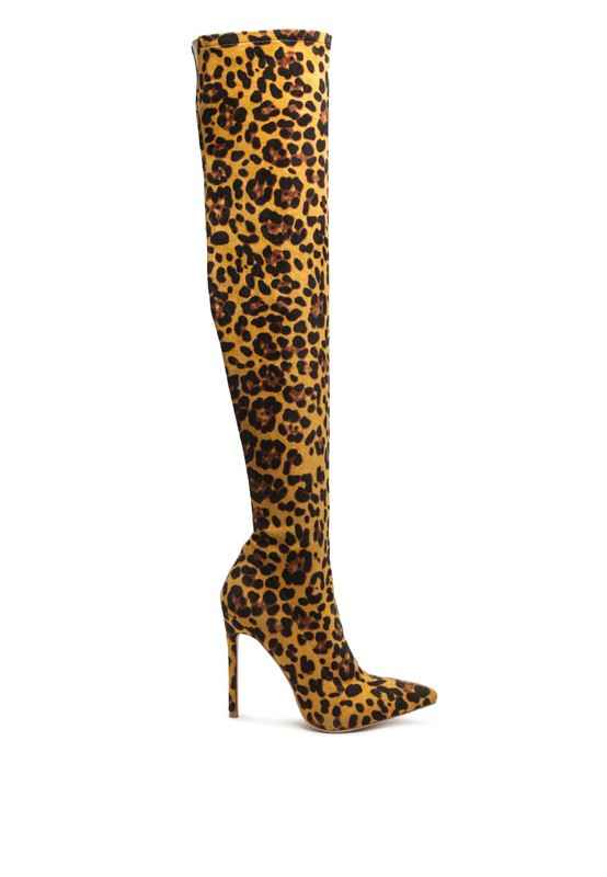 Always24 Vegan Leather The Knee Block Heeled Boots