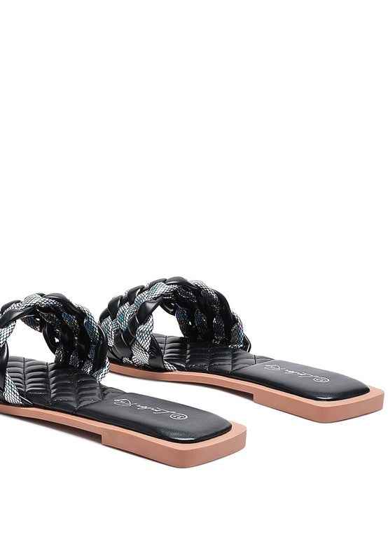 Always24 ALLIUM METALLIC WOVEN STRAP FLATS
