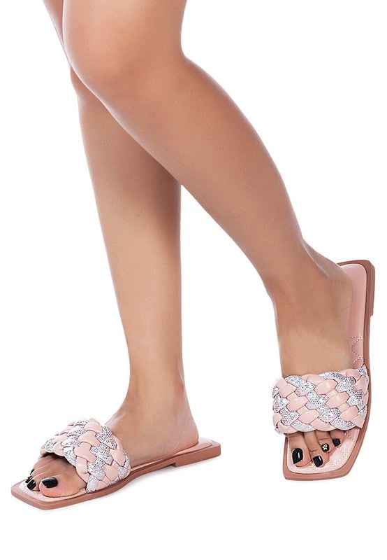Always24 ALLIUM METALLIC WOVEN STRAP FLATS