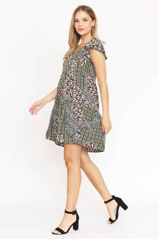 Always24 Floral Flutter Sleeve Tunic