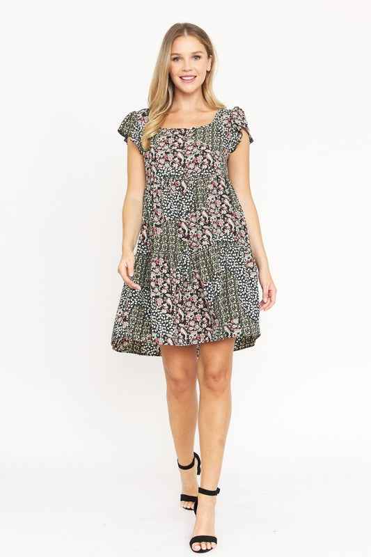 Always24 Floral Flutter Sleeve Tunic