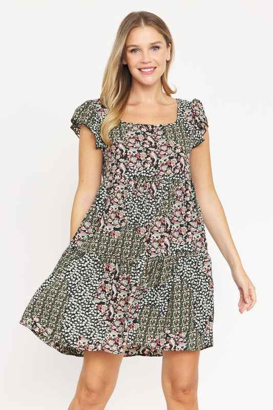 Always24 Floral Flutter Sleeve Tunic