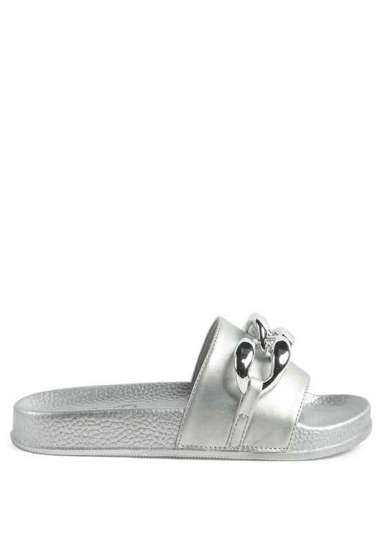 Always24 METALLIC CHAIN METAL SLID FLATS