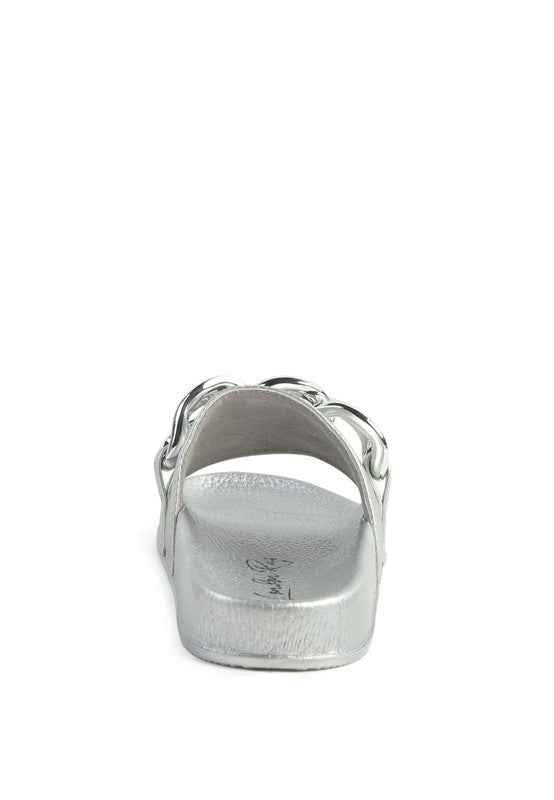 Always24 METALLIC CHAIN METAL SLID FLATS