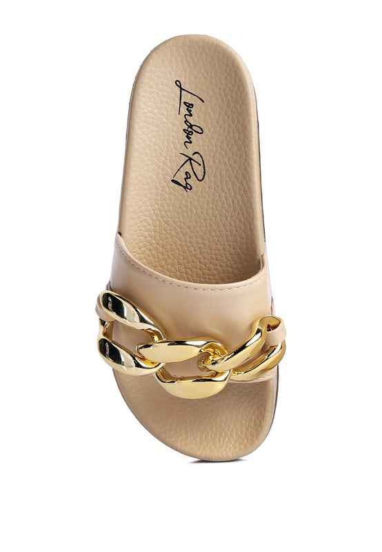 Always24 METALLIC CHAIN METAL SLID FLATS