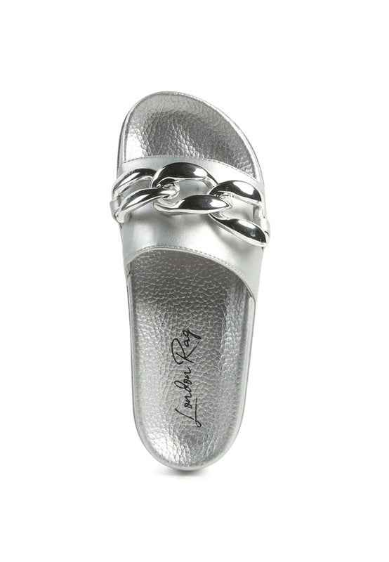 Always24 METALLIC CHAIN METAL SLID FLATS