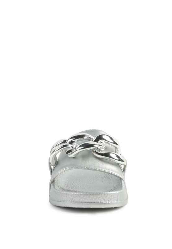 Always24 METALLIC CHAIN METAL SLID FLATS