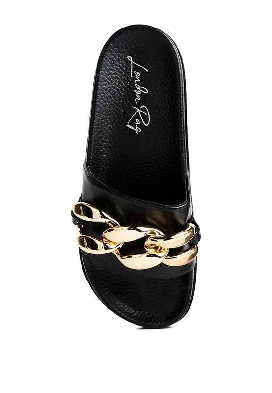 Always24 METALLIC CHAIN METAL SLID FLATS