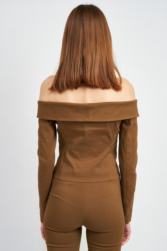 SPAGHETTI STRAP OFF SHOURLDER TOP - Always24