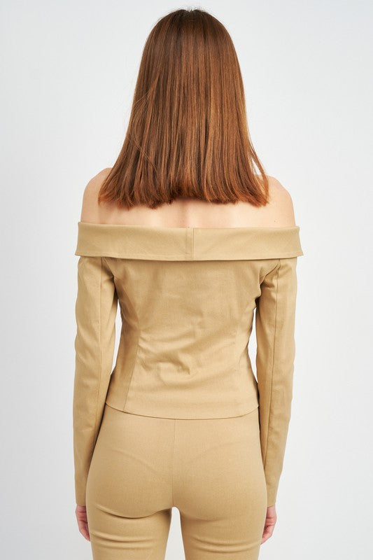SPAGHETTI STRAP OFF SHOURLDER TOP - Always24