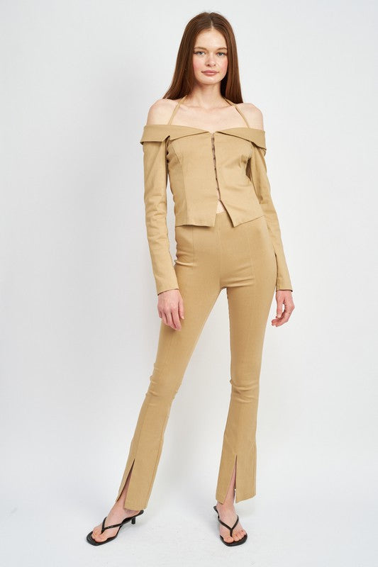 SPAGHETTI STRAP OFF SHOURLDER TOP - Always24