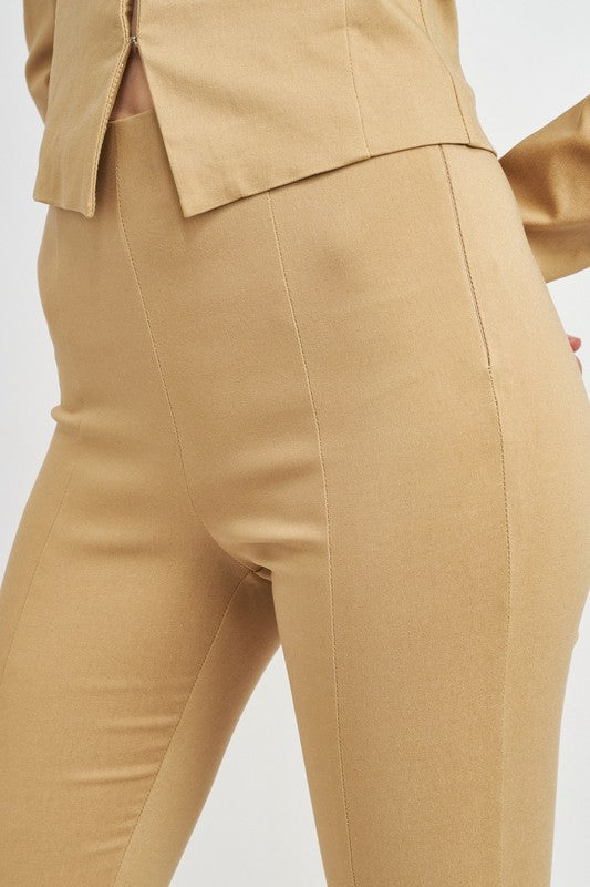 HIGH WAIST PANTS WITH FRONT SLITS - Always24