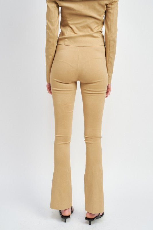 HIGH WAIST PANTS WITH FRONT SLITS - Always24