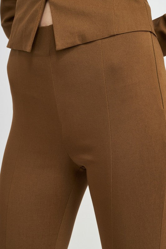 HIGH WAIST PANTS WITH FRONT SLITS - Always24
