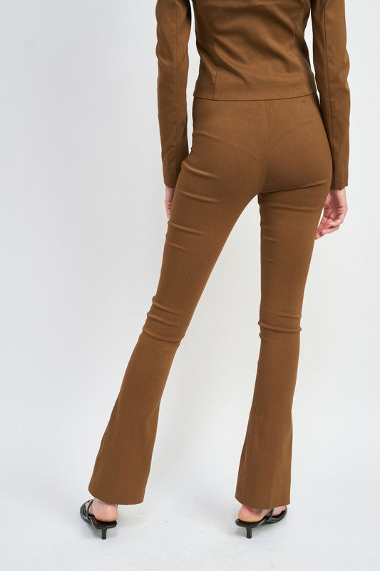 HIGH WAIST PANTS WITH FRONT SLITS - Always24