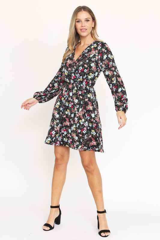Always24 V-Neck Flowy Floral Mini Dress