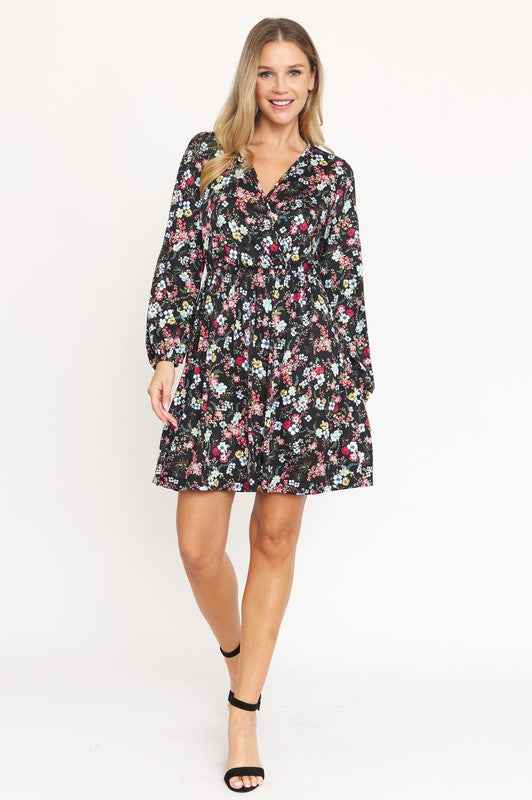Always24 V-Neck Flowy Floral Mini Dress