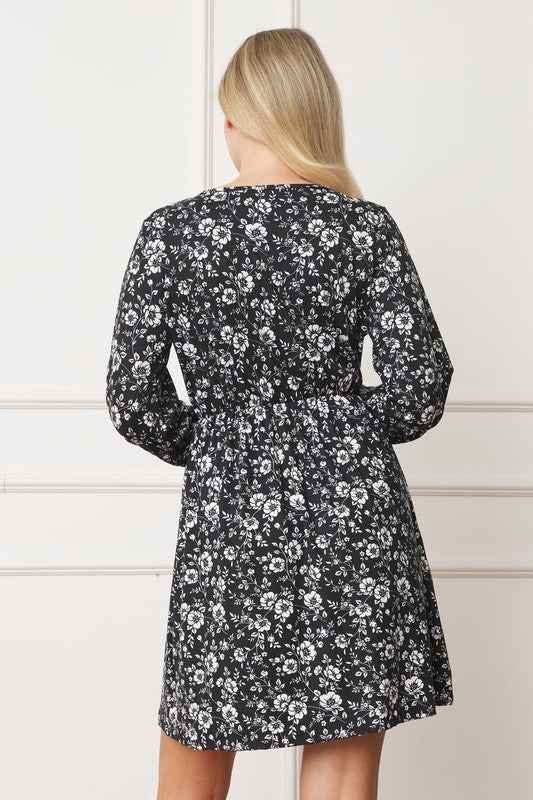 Always24 V-Neck Flowy Floral Mini Dress