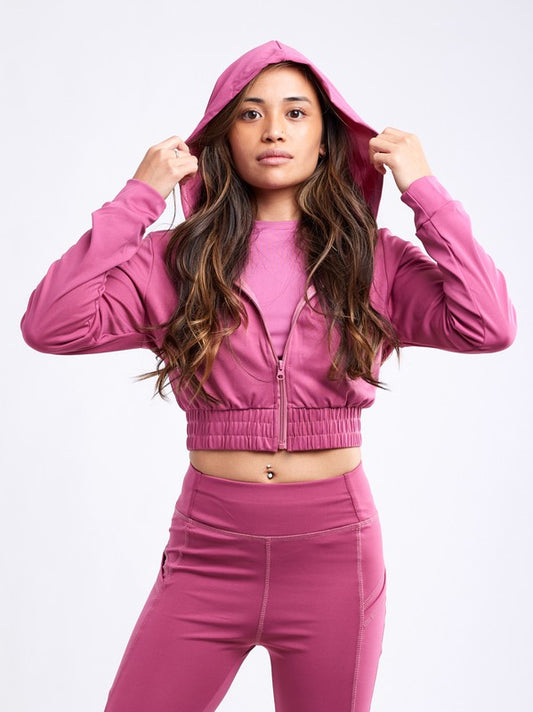 Always24 Athletic Zip-Up Crop Hoodie Jacket - Always24