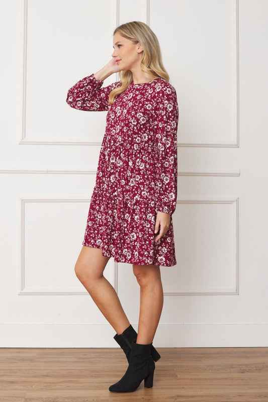 Always24 Floral Crew Neck Midi Dress