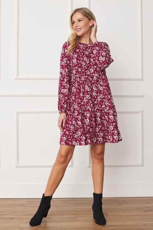 Always24 Floral Crew Neck Midi Dress