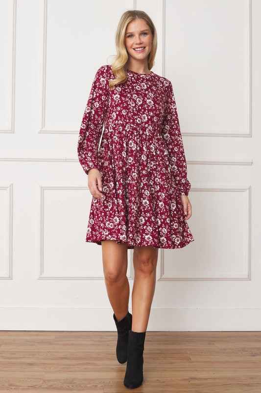 Always24 Floral Crew Neck Midi Dress