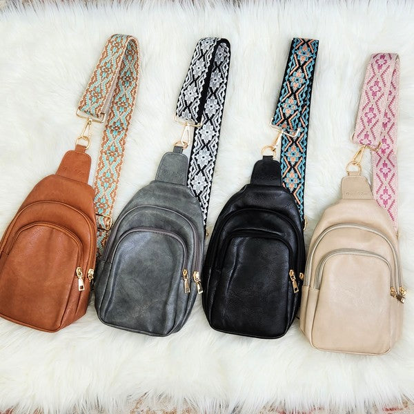 Always24 Crossbody Sling Vegan Leather Handbag - Always24