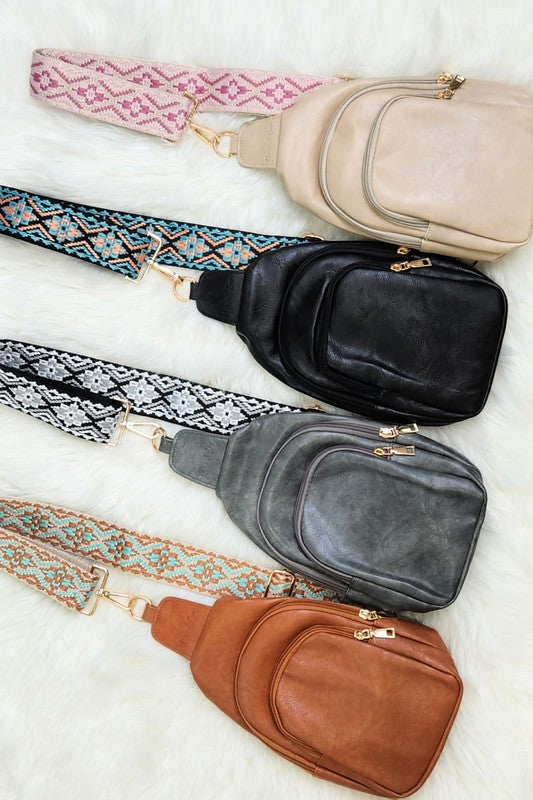 Always24 Crossbody Sling Vegan Leather Handbag - Always24