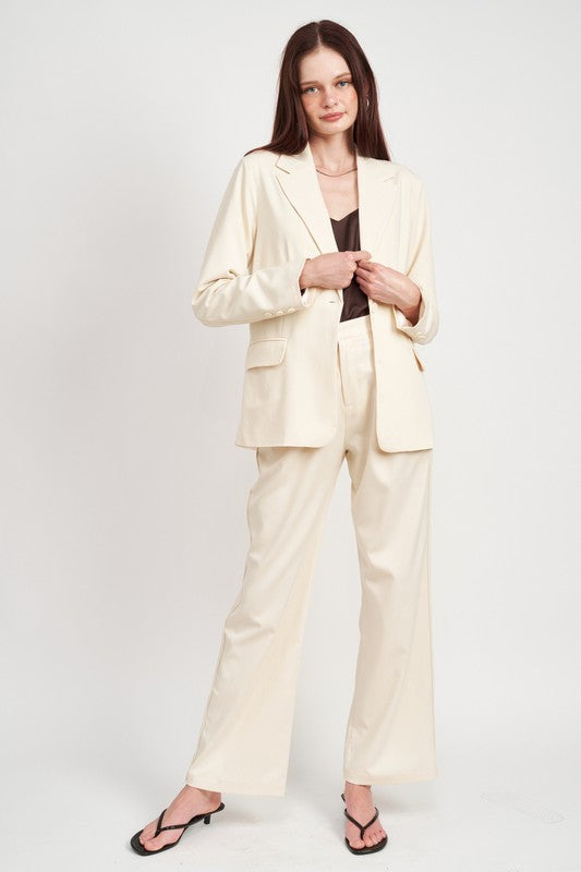OVERSIZED CUTEDGE DETAIL BLAZER - Always24