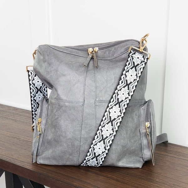 Always24 Convertible Vegan Leather Backpack 2 Straps - Always24