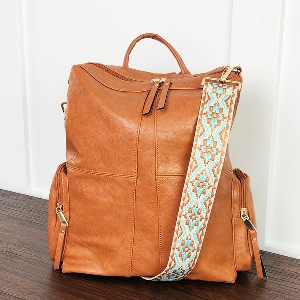 Always24 Convertible Vegan Leather Backpack 2 Straps - Always24