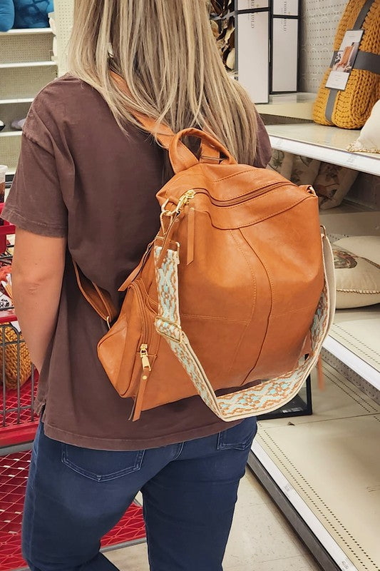 Always24 Convertible Vegan Leather Backpack 2 Straps - Always24
