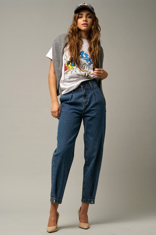 HIGH RISE BALLOON JEANS - Always24