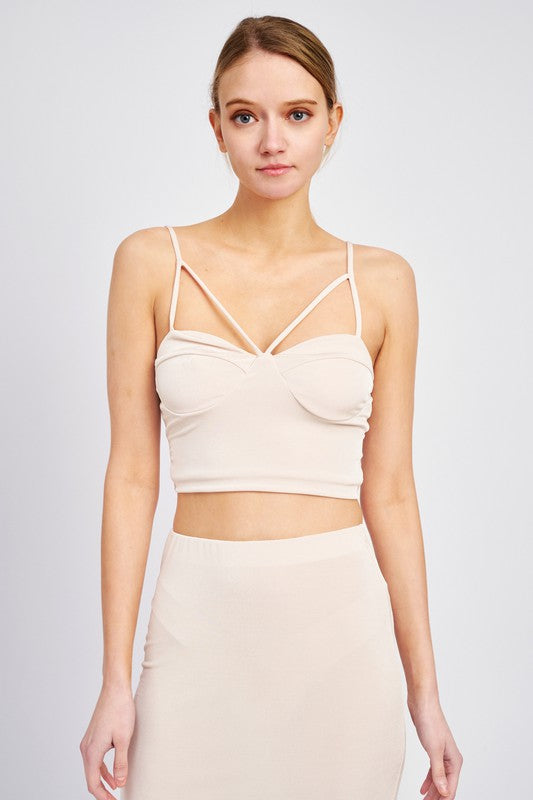 LATICCE FRONT CROPPED CAMI - Always24