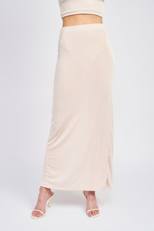 HIGH WAISTED MAXI SKIRT - Always24