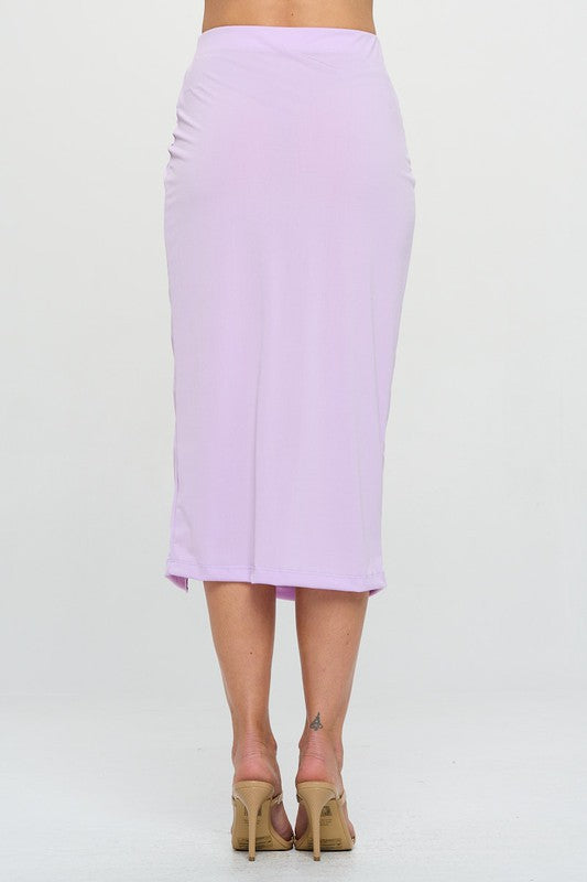 Always24 Midi Front Knot and Slit Skirt - Always24